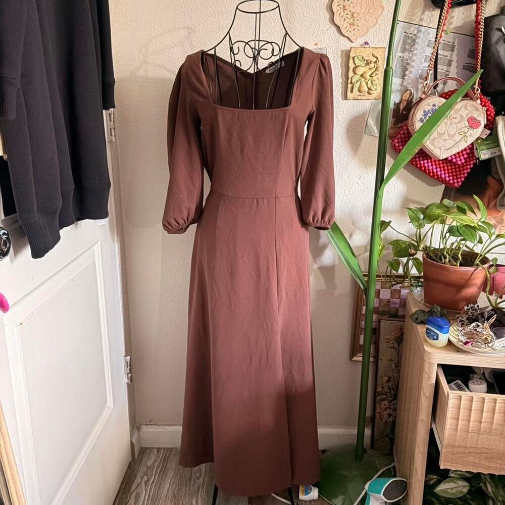 Stradivarius Brown Midi Dress S